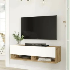 Mobile TV quercia e bianco 100x31x29h cm in legno - Iva
