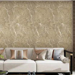 Pannello Decorativo Beige Marmo set da 6, Facile da Tagliare, Facile da Installare Texture Realistica 60x0.3 cm, Isolante Acustico Scarsa Isolazione