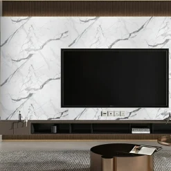 Pannello Decorativo Bianco Marmo set da 18, Facile da Tagliare, Facile da Installare Texture Realistica 60x0.3 cm, Isolante Acustico Scarsa Isolazione