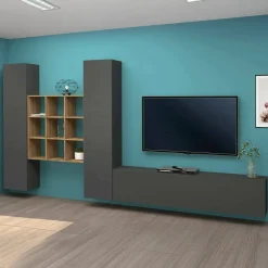 Parete attrezzata 3 ante 320cm antracite - Lome
