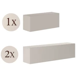 Parete Attrezzata Beige Modulabile 4 Ripiani, Apertura Battente - Suisio