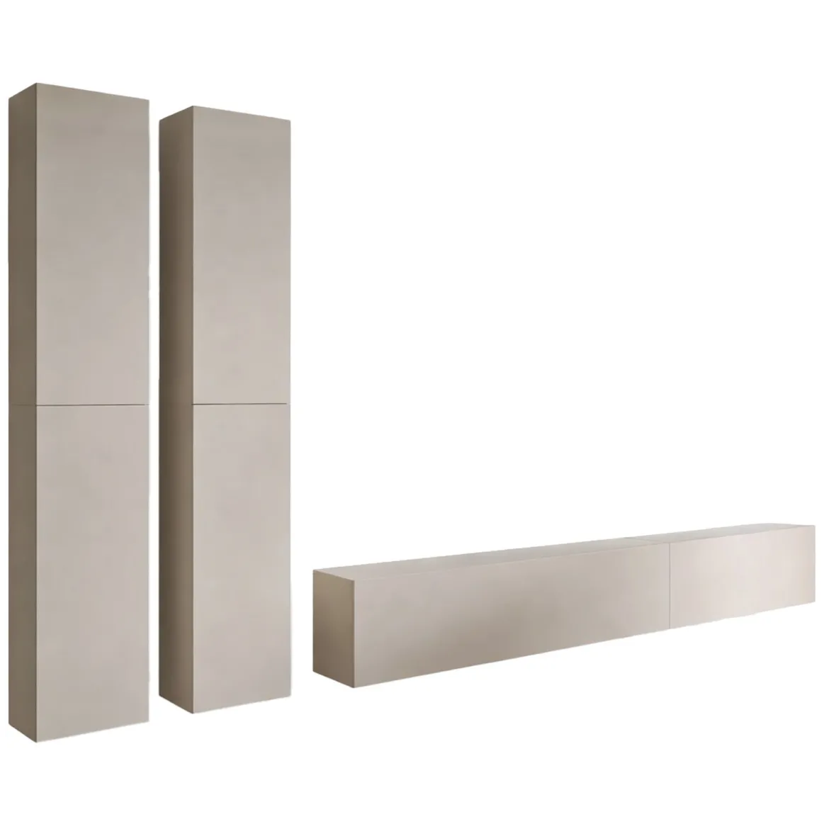 Parete Attrezzata Beige Modulabile 6 Ripiani, Apertura Battente - Haba