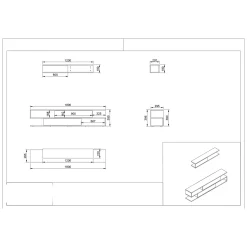 Parete Attrezzata Marrone Noce Bianco Modulabile 4 Ripiani, 2 Ante - Vernole
