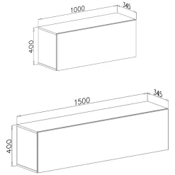 Parete Attrezzata Marrone Noce Modulabile 2 Ripiani, 2 Ante - Gava