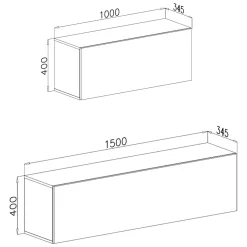 Parete Attrezzata Marrone Noce Modulabile 4 Ripiani, 4 Ante - Gatafa
