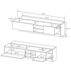 Parete Attrezzata Marrone Rovere Bianco Modulabile 12 Ripiani, 20 Vani - Kanapa