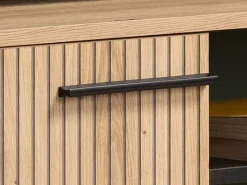 Parete Attrezzata Marrone Rovere Nodi Nero 8 Ripiani Modulabile 263x40x167h cm, 7 Vani - Petrona