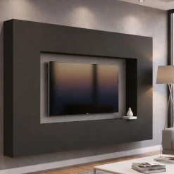 Parete soggiorno multifunzione 260cm antracite - Amel