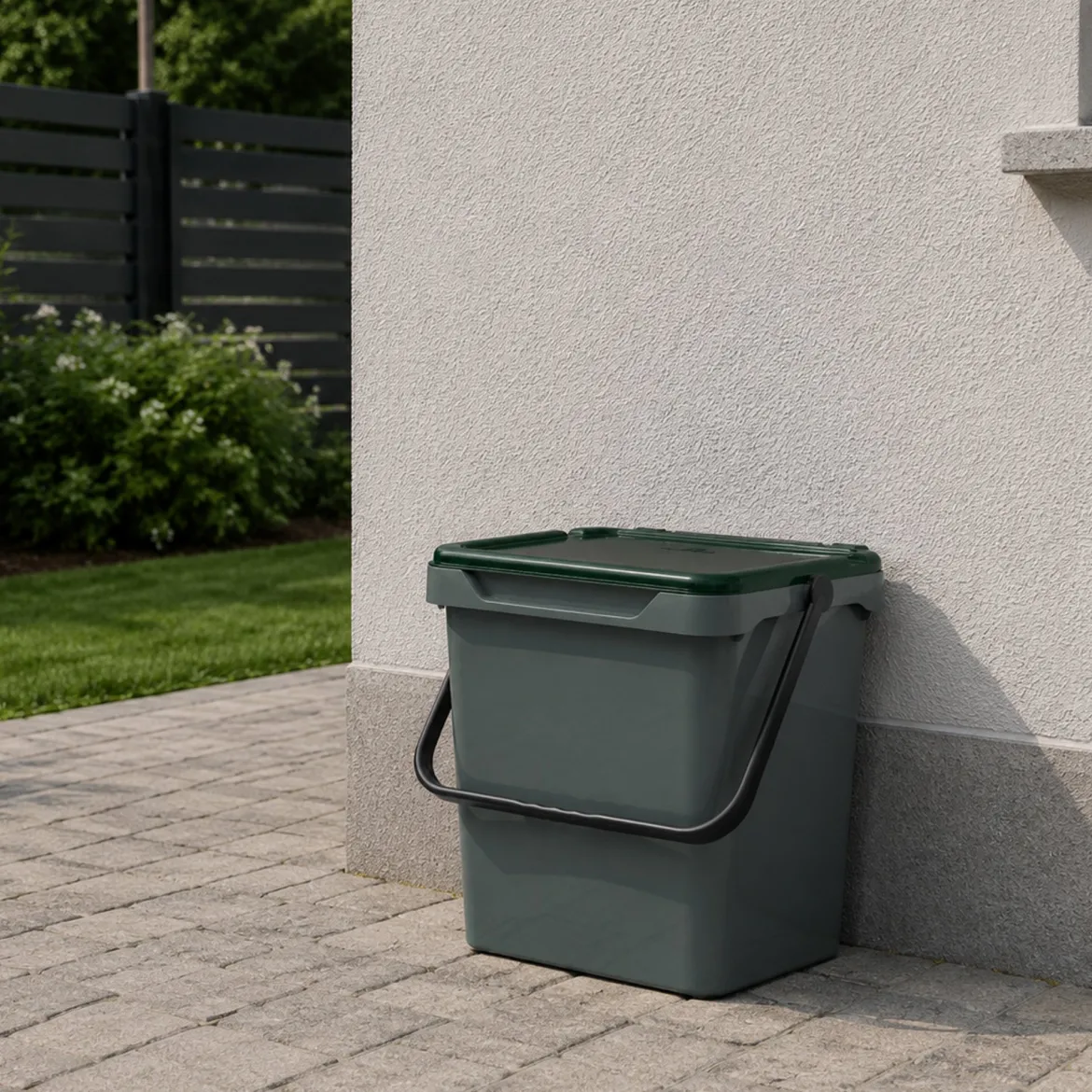 Pattumiera Verde Capacità 38 lt un Cestino 40x31x39h cm, Made in Italy - Foscas
