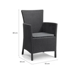 Poltrona da esterno Steinbach, 62x60 h89 cm, Bianco