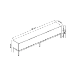 Porta TV bianco e nero 180x30x47h cm modulabile - Espero