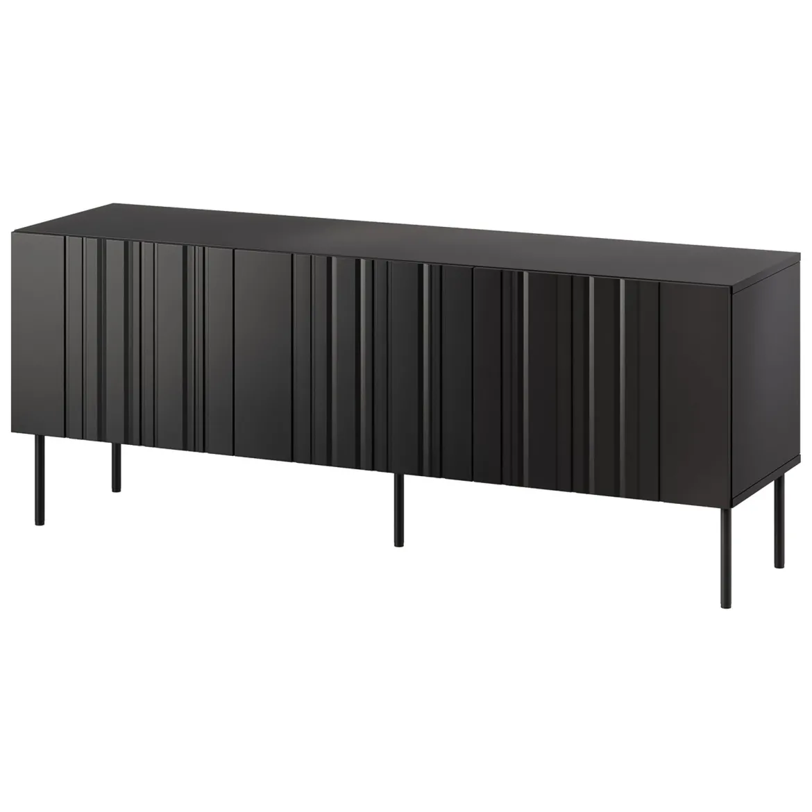 Porta TV nero 150x42x60h cm 3 ante - Frassino