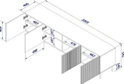 Porta TV nero 200x42x52h cm 4 ante - Varenna