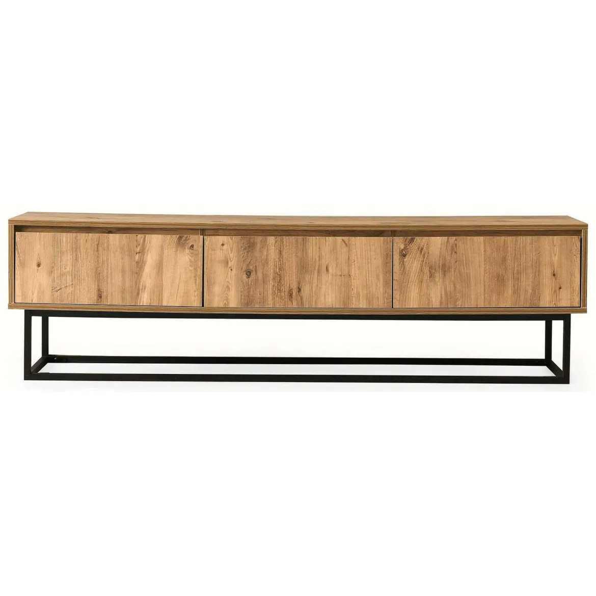 Porta TV quercia e nero 180x40x50h cm in legno - Ignazia