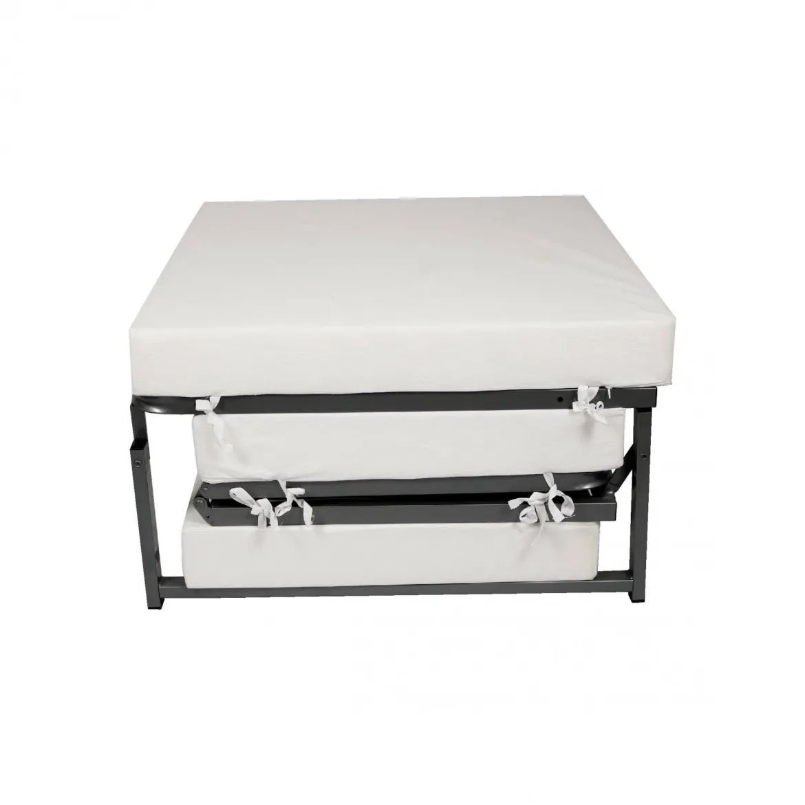 Pouf quadrato nero 78x78x45h cm - letto Arno