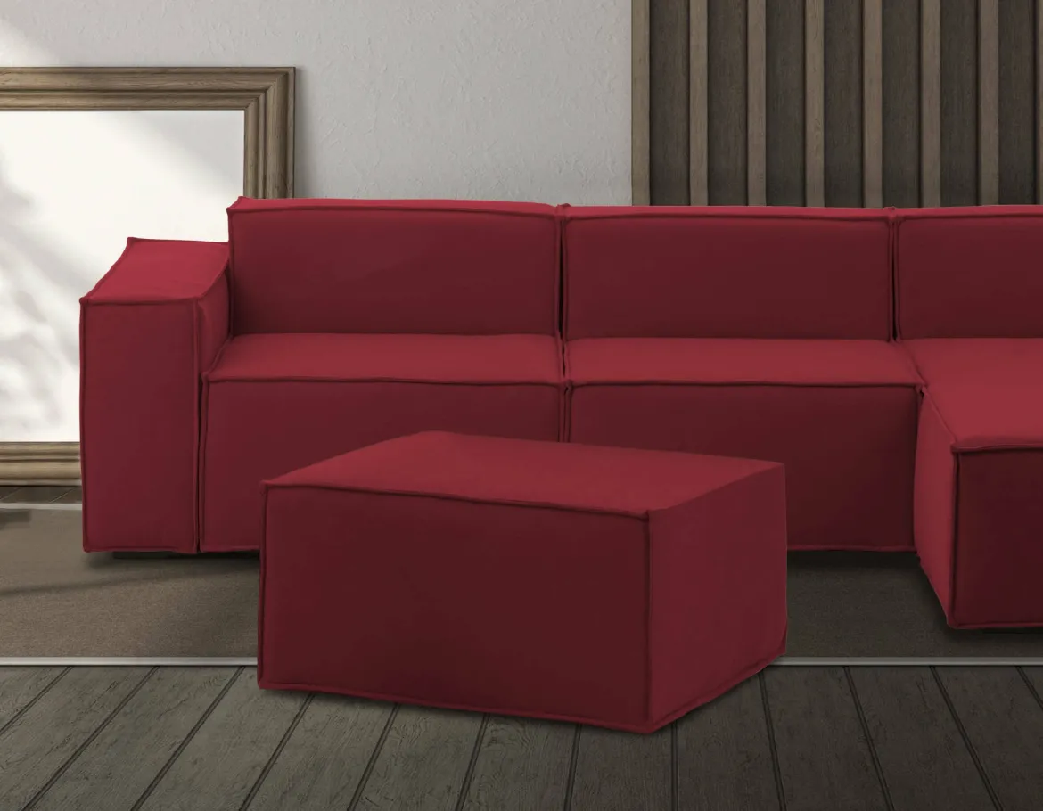 Pouf rettangolare rosso 80x70x43h cm - Avolasca