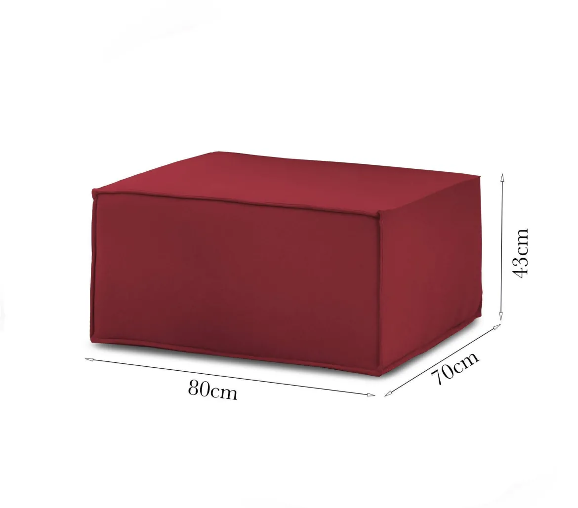 Pouf rettangolare rosso 80x70x43h cm - Avolasca