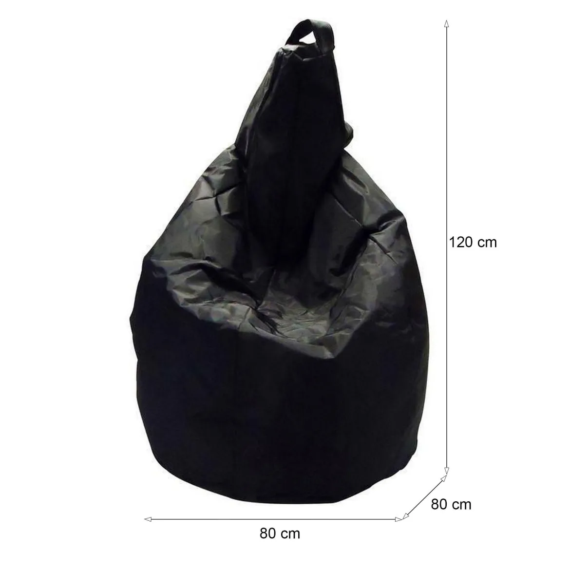 Pouf sacco nero 80x80x120h cm - Angillina