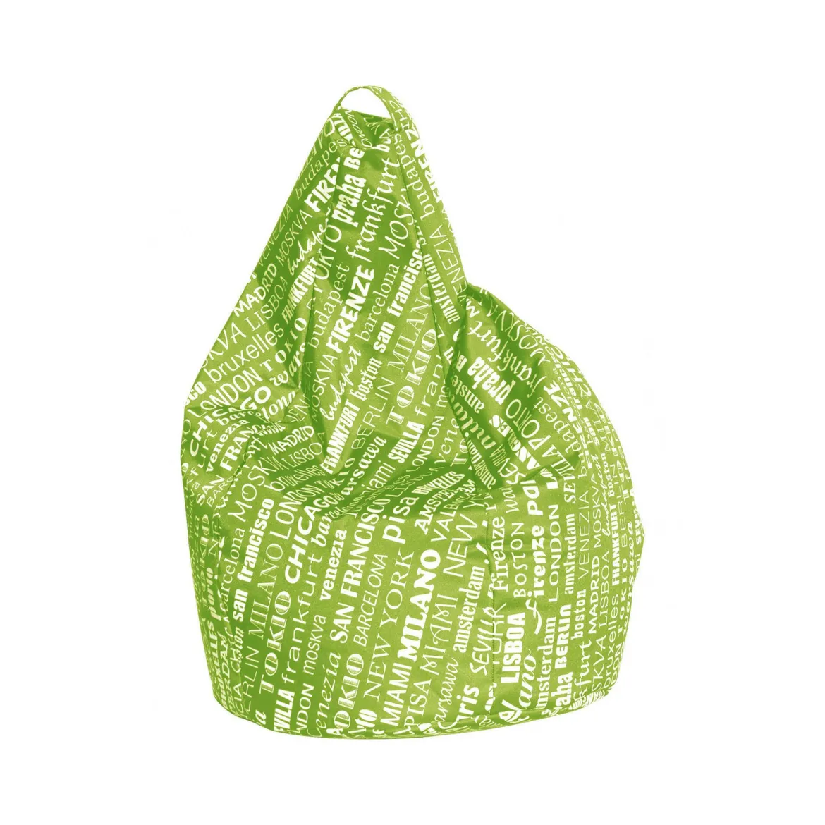 Pouf sacco verde e bianco 80x80x120h cm - Marisa