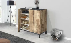 Scarpiera 2 ante acero e ardesia 80x80h cm in legno - Graziana