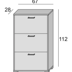 Scarpiera 3 ante betulla 67x112h cm - Axinite