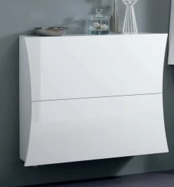 Scarpiera 2 ante bianca lucida 101x82h cm - Kronos