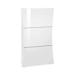 Scarpiera 3 ante bianca lucida 71x122h cm in legno - Borea