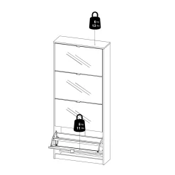 Scarpiera 4 ante bianca 70x162h cm 24 paia - Aepytus
