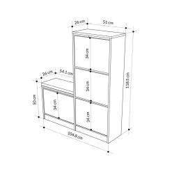 Scarpiera 4 ante marrone 105x119h cm - Velma