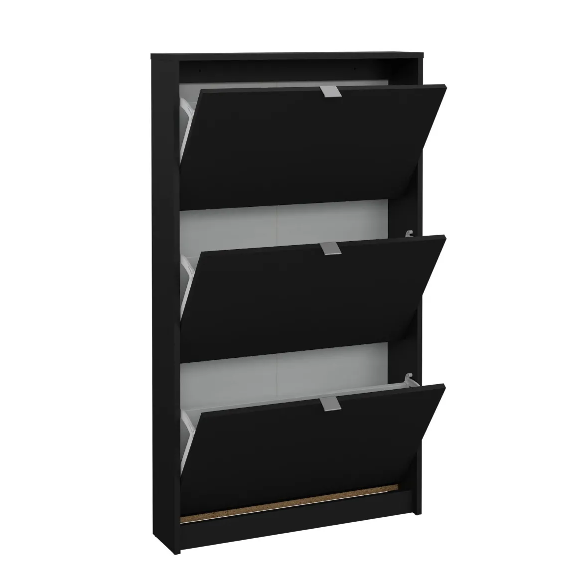 Scarpiera 3 ante nera 70x123h cm in legno - Aran