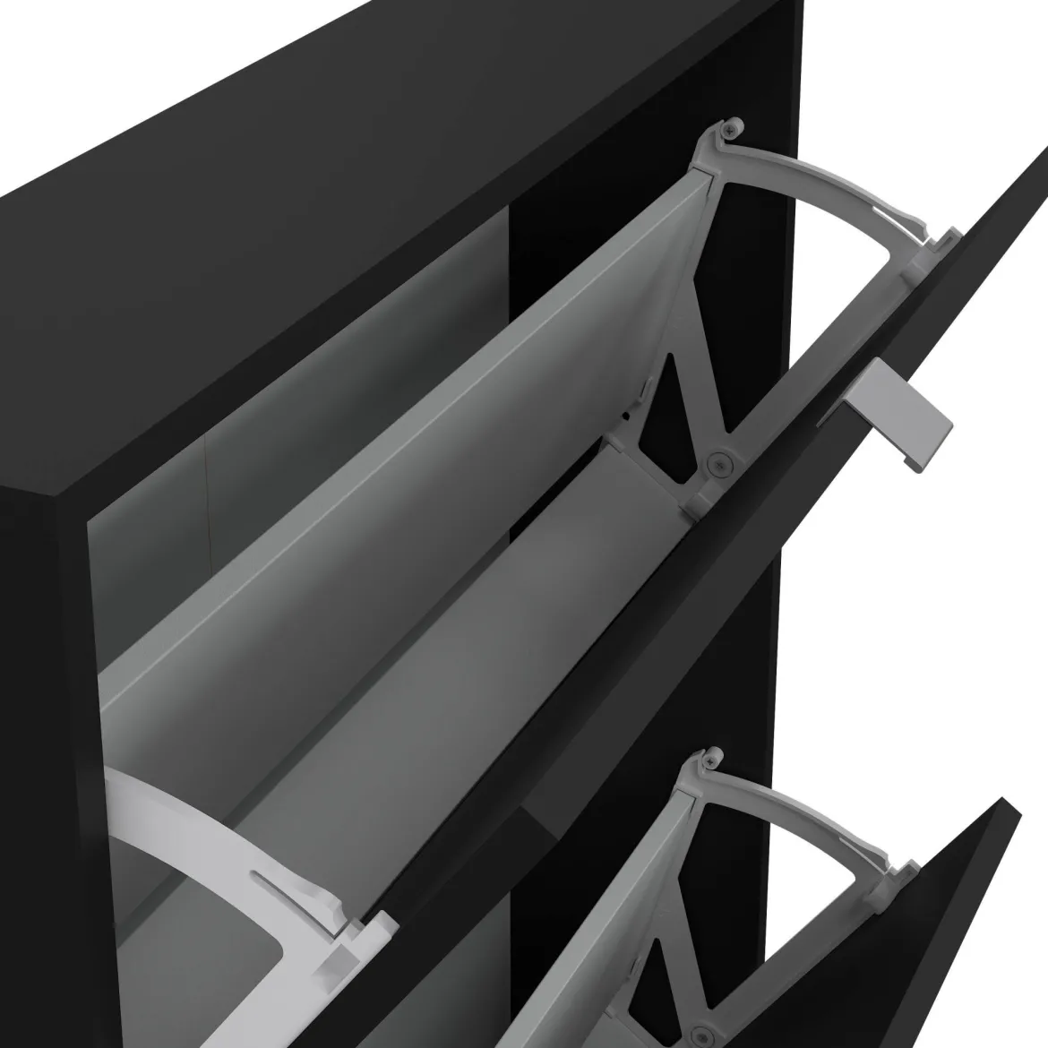 Scarpiera 3 ante nera 70x123h cm in legno - Aran
