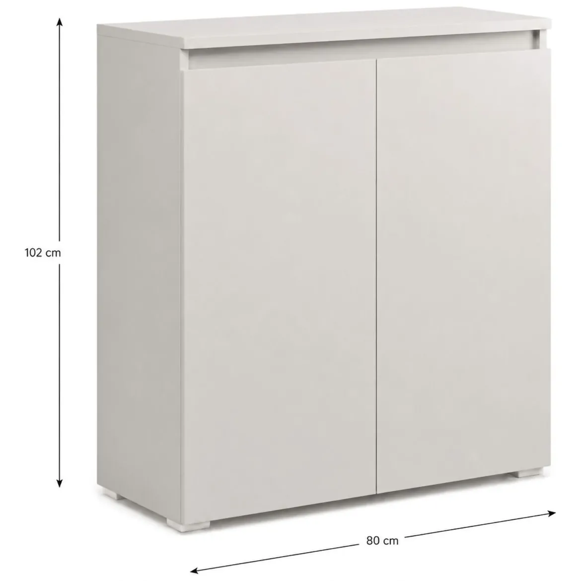 Scarpiera Grigio Chiaro 3 Ripiani 2 Ante 80x37x102h cm, Gola per Apertura Ante Made in Italy - Astrina