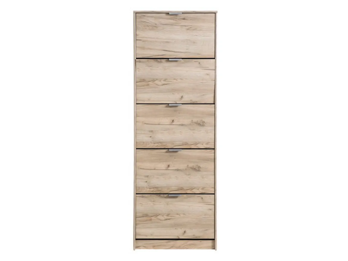 Scarpiera Marrone Rovere Grigio 6 Ripiani 6 Vani 67x28x119h cm, 3 Ante - Varna