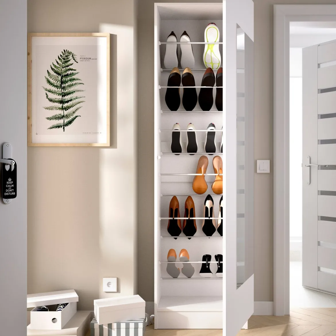Scarpiera 12 paia bianca 50x185h cm - Arlanda