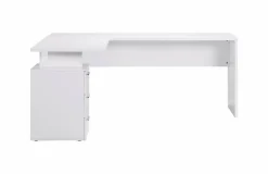Scrivania angolare bianca lucida 180x60cm da ufficio - Ascuby