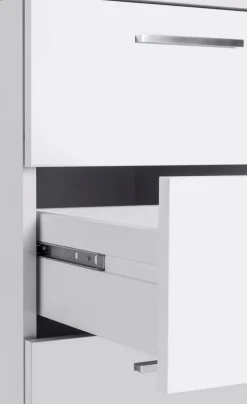 Scrivania angolare bianca lucida 180x60cm da ufficio - Ascuby