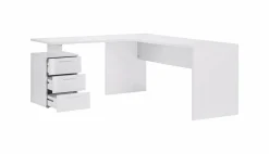 Scrivania angolare bianca lucida 180x60cm da ufficio - Ascuby