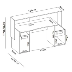 Scrivania lineare antracite 154x69cm in legno - Albertino