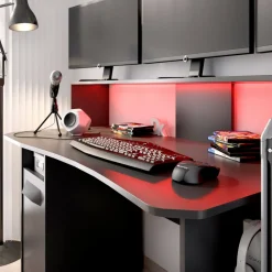 Scrivania lineare antracite 154x69cm in legno - Albertino