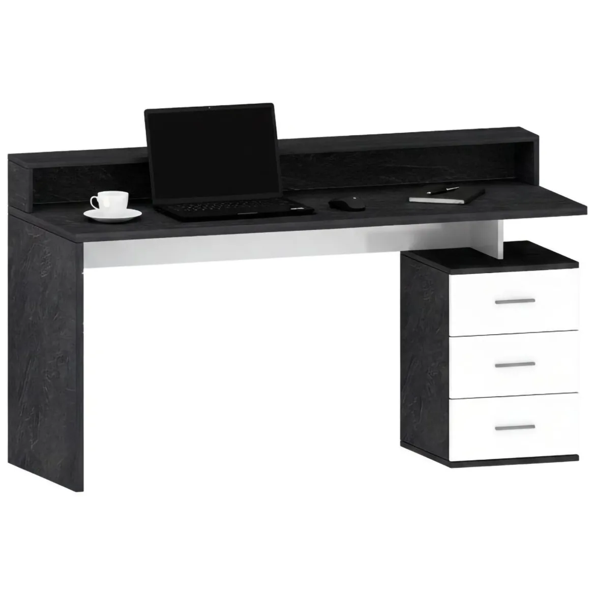 Scrivania lineare ardesia 180x60cm con porta pc - Aurigo