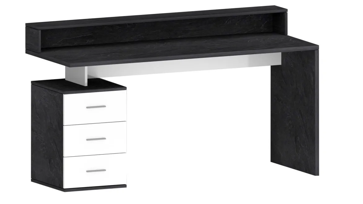 Scrivania lineare ardesia 180x60cm con porta pc - Aurigo