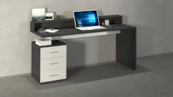 Scrivania lineare ardesia 180x60cm con porta pc - Aurigo