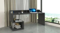 Scrivania lineare ardesia 180x60cm con supporto pc - Poseidone