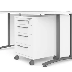 Scrivania lineare bianca e grigia 150x80cm in legno - Ascorbato