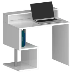 Scrivania lineare bianca 100x50cm con porta pc - Eva