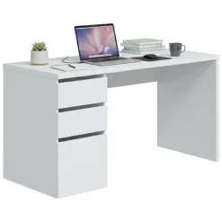 Scrivania lineare bianca 138x60cm con in legno - Alimet