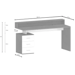 Scrivania lineare bianca 180x60cm - Arre