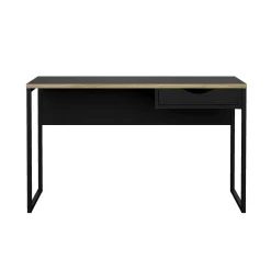 Scrivania lineare nera 130x48cm con 1 cassetto - Gil