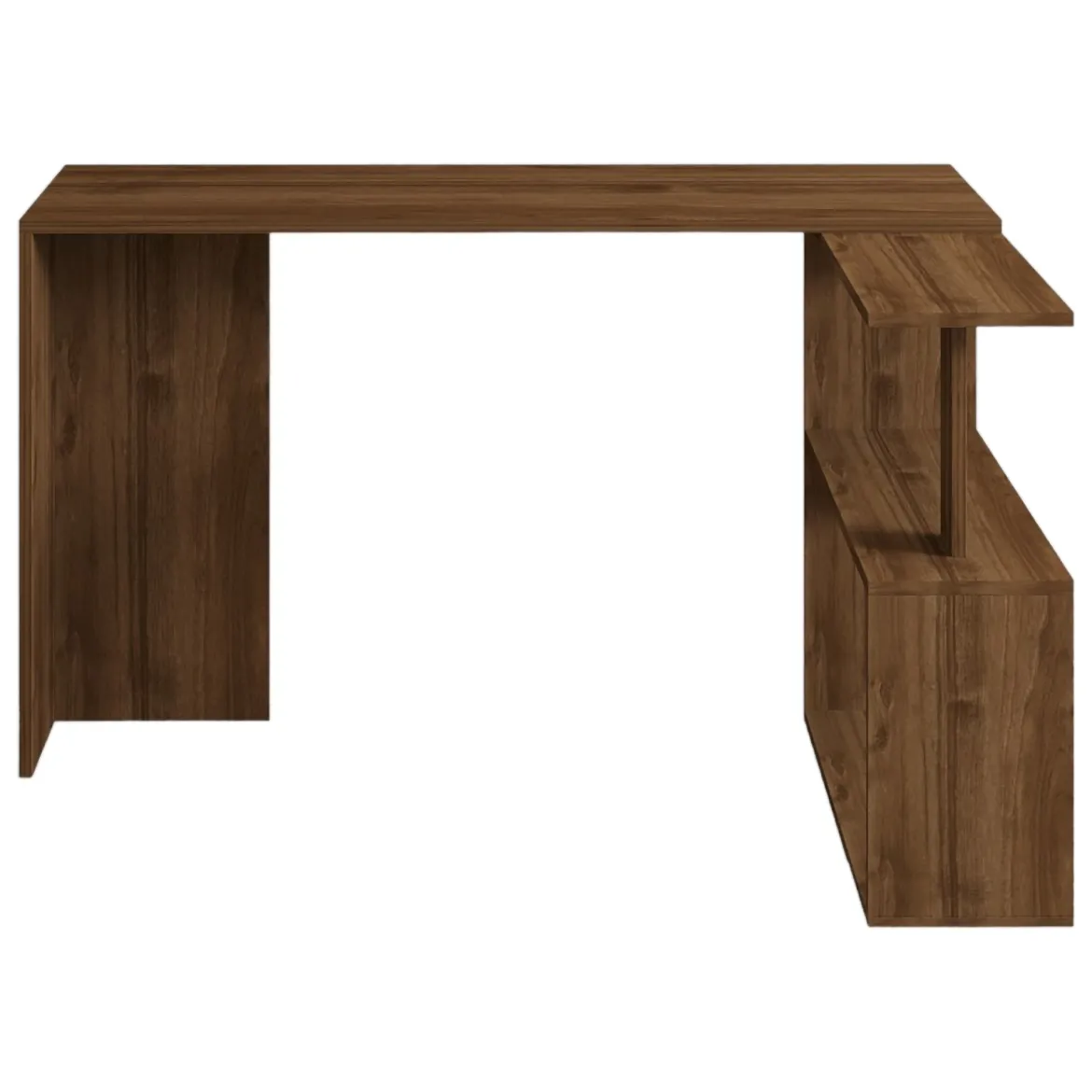Scrivania Marrone Noce 3 Ripiani 3 Vani 90x50x70h cm, con Libreria - Cancello