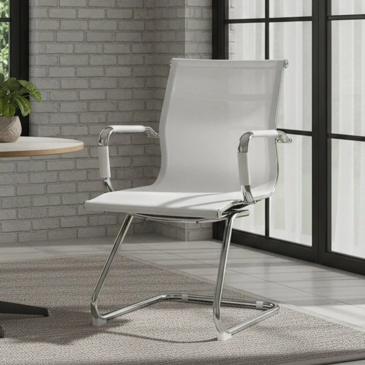 Sedia Bianco una Sedia Peso Supportato 120 kg, Altezza Seduta 43 cm - Balvano
